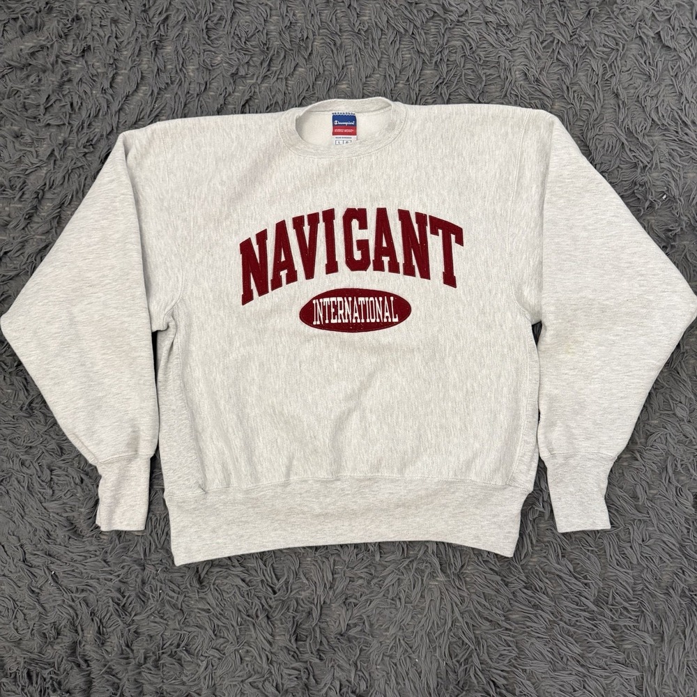 Vintage 90s Champion Reverse Weave Crewneck Men's Size Large Navigant